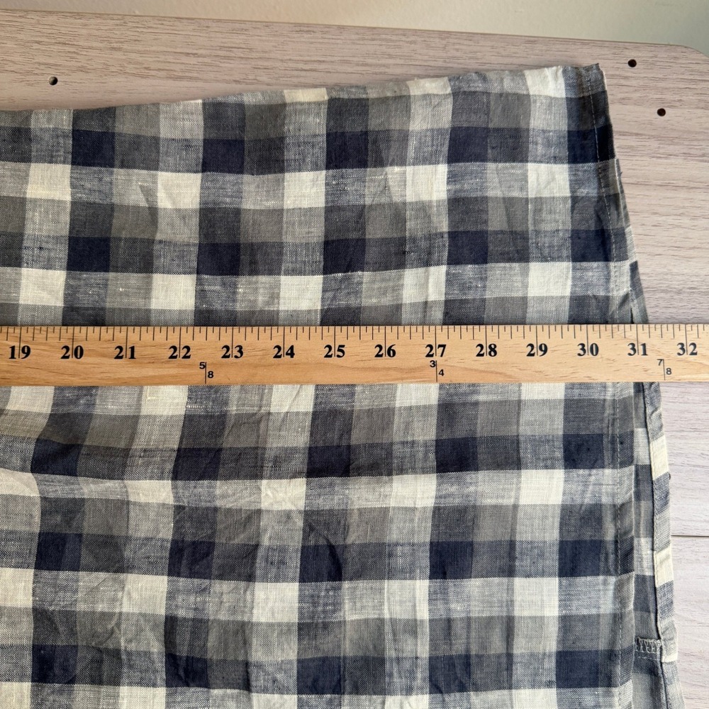 Opia Gingham Linen Dress Grey White Large Relaxed Coastal Cottagecore - Picture 8 of 8